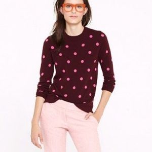 J. Crew Collection Cashmere Polka Dot Sweater